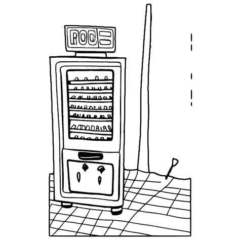 Broken Vending Machine Coloring Page Creative Fabrica