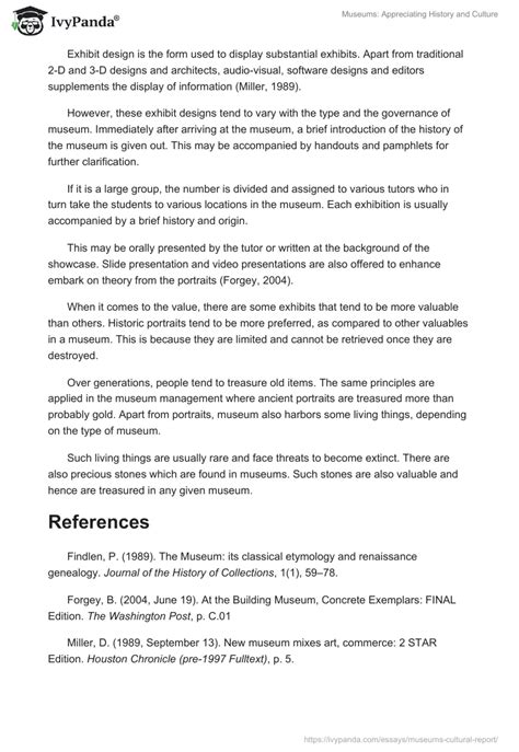 Museums Appreciating History And Culture 553 Words Report Example