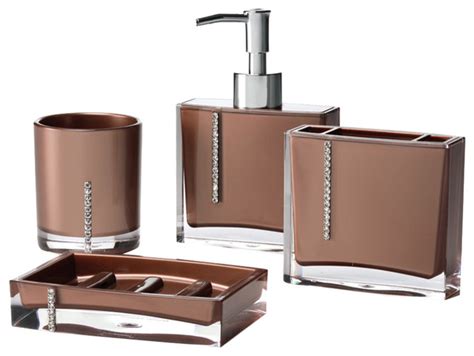 Maybe having a relaxing bath together might be a solution. Crystal 4-Piece Bathroom Accessory Set - Modern - Bathroom ...