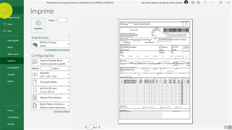 Planilha de Simulação de Nota Fiscal Eletrônica DANFE Atualização Planilha Excel