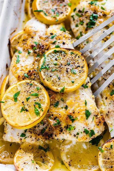 Baked Fish With Lemon Garlic Butter The Endless Meal