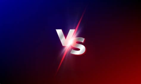 Vs Versus Fondo Rojo Y Azul Mma Fight Competition Vs Light Blast