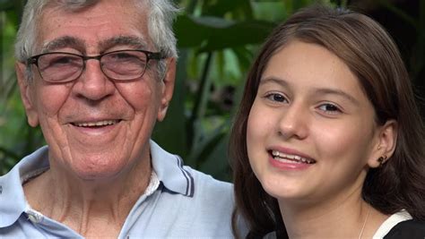 Happy Teen Girl With Grandfather Stock Footage Video 100