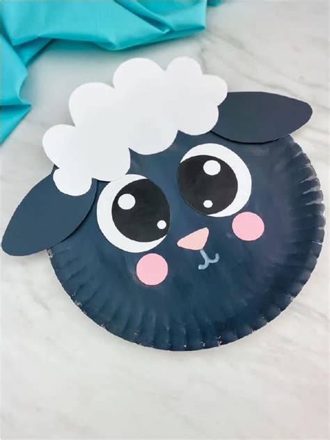 Sheep Paper Plate Craft Template Crafting Papers