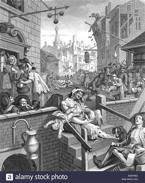 Any size you like print available on paper or canvas gin lane print available to be framed = all the options here. Gin Lane. Engraving after Hogarth Stock Photo, Royalty ...