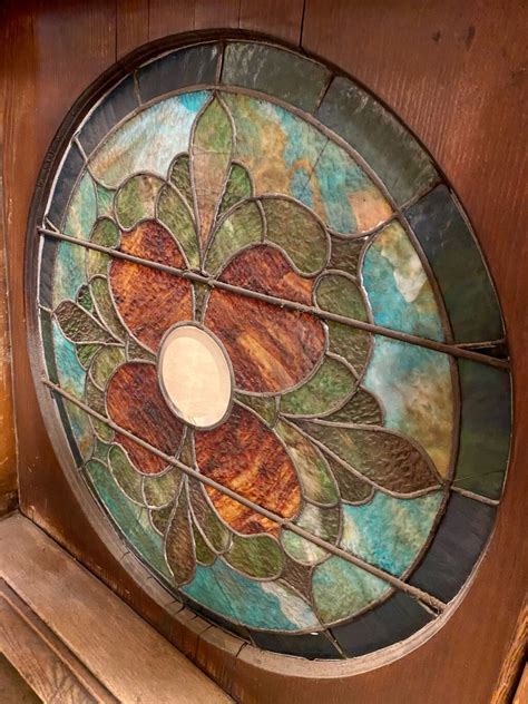 Round Stained Glass Window In Frame Bauer Bros Inc