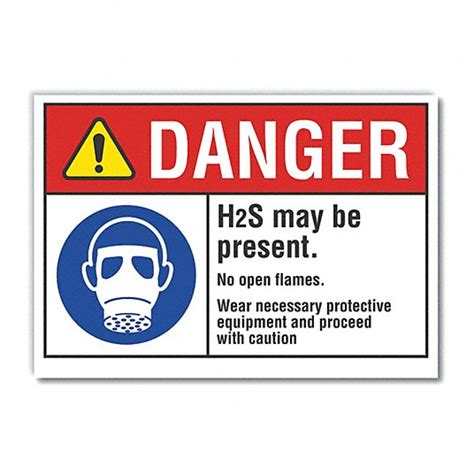 Lyle H2s Poisonous Gas Danger Reflective Label Reflective Sheeting