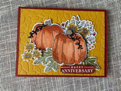 Handmade Autumn Anniversary Card Fall Anniversary Card Etsy