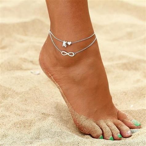 Initial Infinity Heart Anklet Anklet Designs Ankle Jewelry Ankle