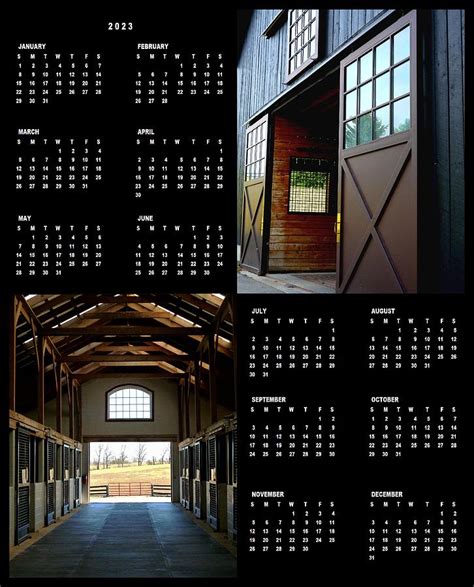 Dual Kentucky Horse Barns 2023 Calendar Single Page Photograph By