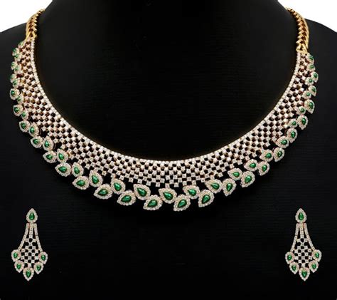 Stunning Bridal Diamond Necklace Set Jewellery Designs