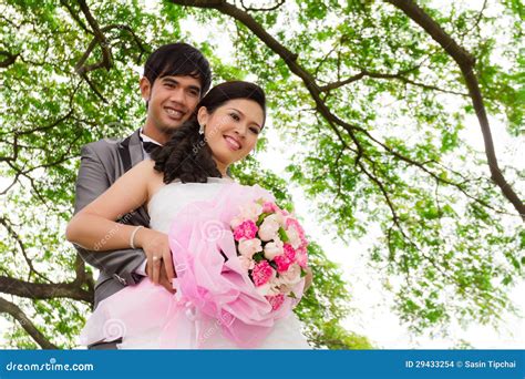 Wedding Couple With Flower Stock Photo Image Of Asian 29433254