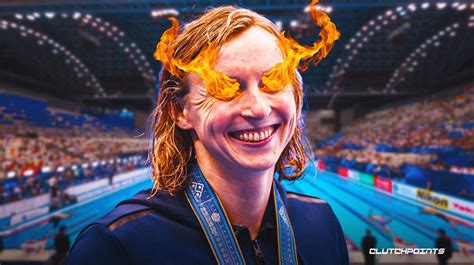 katie ledecky reacts after breaking insane michael phelps title record