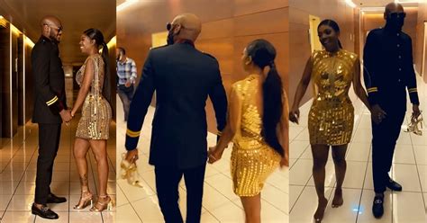 adorable moment 2face idibia held his wife annie s shoes for her as they left headies award