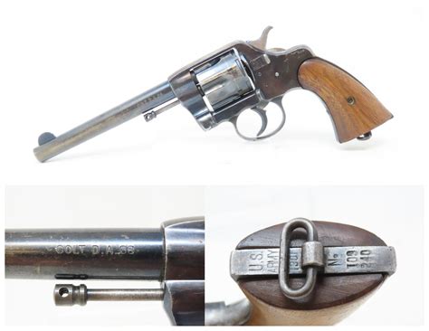 Antique Us Army Colt Model 1901 38 Cal Long Colt Double Action