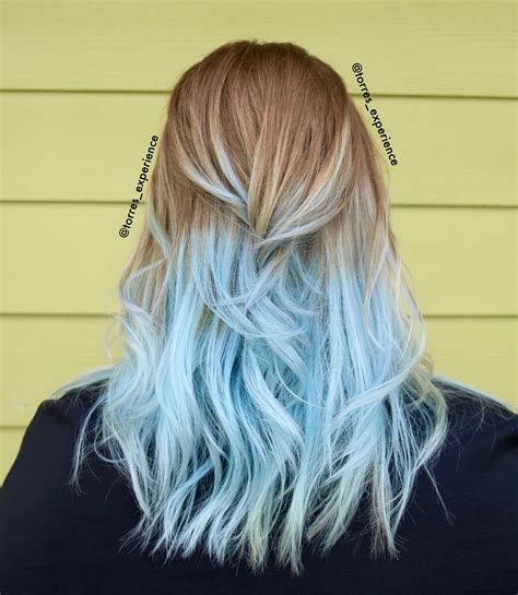 Light Blue Ends Frozen Hair Haircolorlight Blueombrehair Light