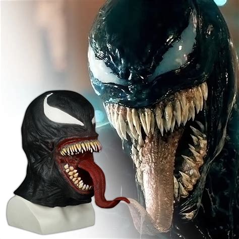 2018 Movie Venom Edward Eddie Brock Cosplay Masks Full Head Face Latex