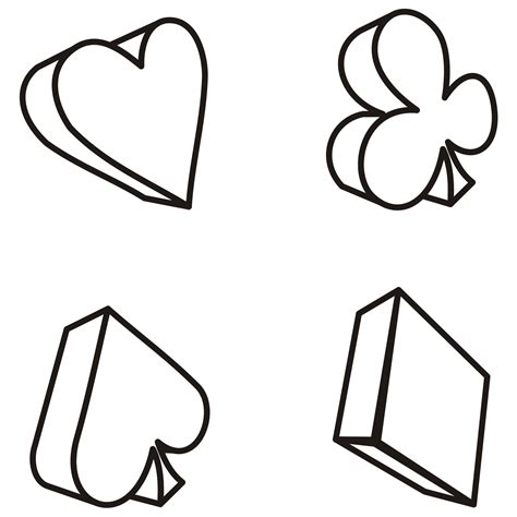 See more ideas about coloring pages, cards, adult coloring pages. Vector for free use: Playing Card Suits