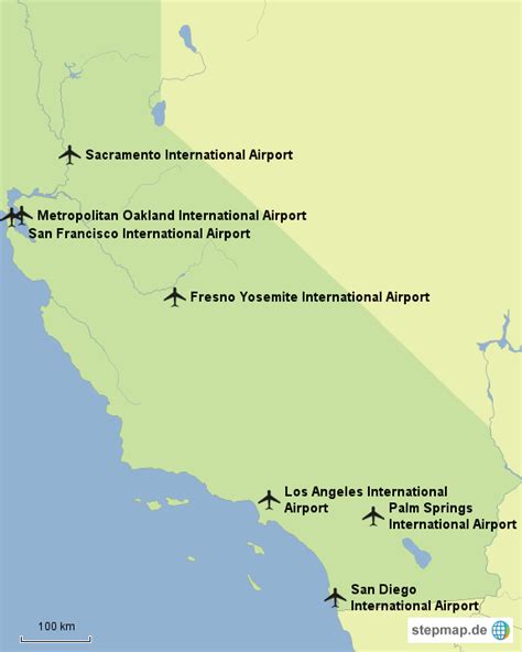 International Airports In California Map Map