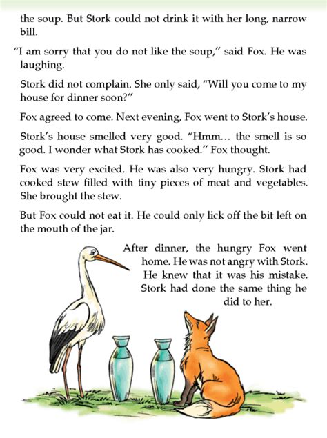 Literature Grade 3 Fables And Folktales Fox And Stork English Stories
