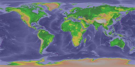 Elevation Map Of The Earth