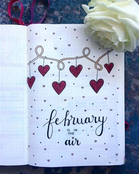 February Bullet Journal Cover Page Ideas Its Not All Hearts An
