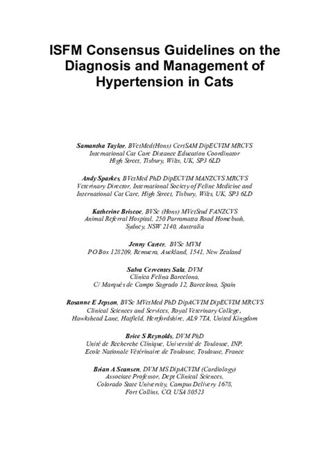 Pdf Isfm Consensus Guidelines On The Diagnosis And Management Of