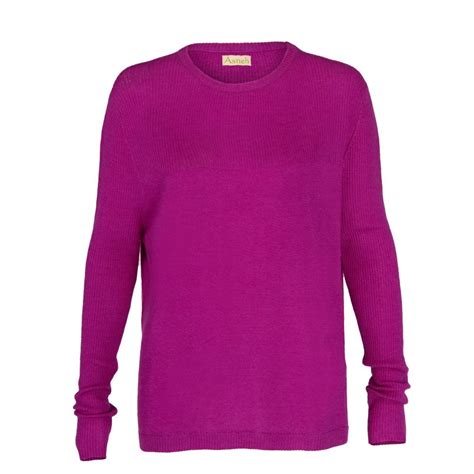 Beverly Purple Cashmere Sweater With Rib Details Asneh