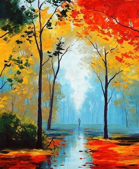 60 Easy And Simple Landscape Painting Ideas Nature Paintings Autumn