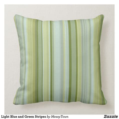 Light Blue And Green Stripes Throw Pillow Green Interiors Pillows
