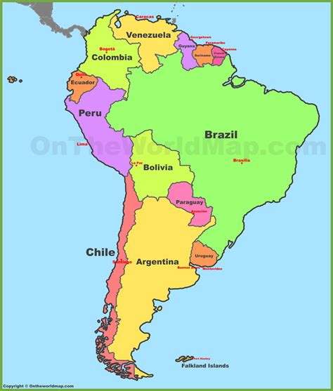 Collection 100 Wallpaper Map Of South America With Countries Labeled