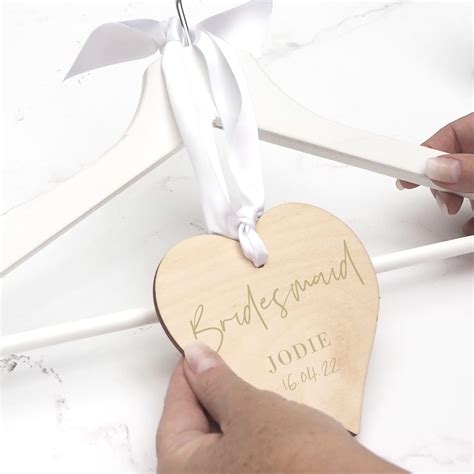 Bridesmaid Wedding Hanging Name Heart Charm Shop Online Hummingbird