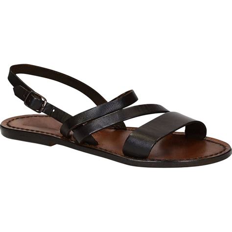 Womens Brown Leather Flat Sandals Handmade The Leather Craftsmen