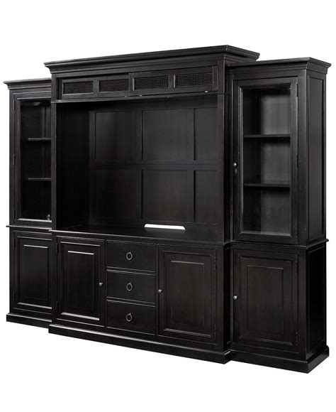 This beautiful media console with bookshelf is an awesome way to bring a perfect entertainment mood to you home. Sag Harbor Entertainment Center, 4 Piece Wall Unit (2 ...