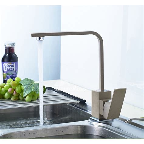 Limited time sale easy return. Designer Square One Handle Black Single Hole Kitchen ...