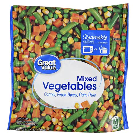 Great Value Frozen Mixed Vegetables 12 Oz Steamable Bag