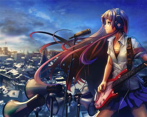 Girl Guitar Music Anime Design Hd Wallpaper 1280x1024 Download