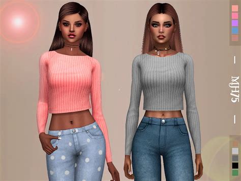 A Simple Cute Crop Top For Your Sims Found In Tsr