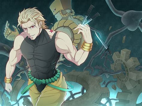 Hd Wallpaper Jojos Bizarre Kuujou Joutarou Dio Brando Blonde