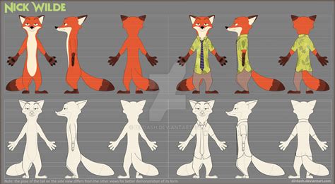 Commission Nick Wilde Reference Sheet By Dirdash On Deviantart