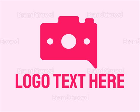 Pink Camera Chat Logo Brandcrowd Logo Maker