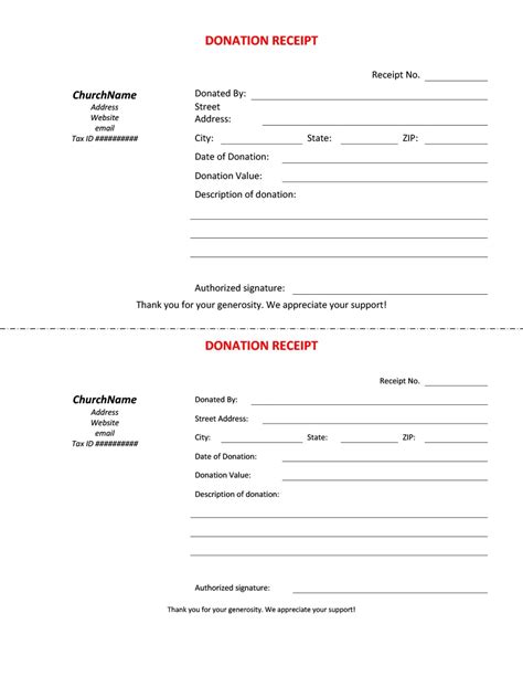 Free Charitable Donation Receipt Template