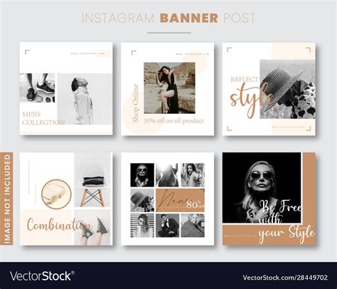 Instagram Banners Royalty Free Vector Image Vectorstock
