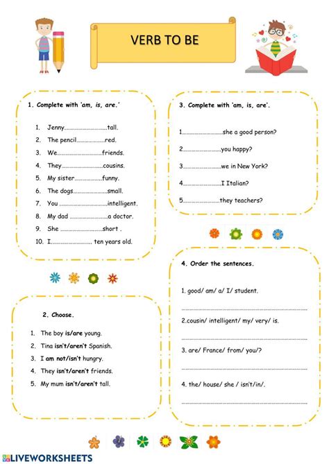 Verb To Be Online Worksheet For Grade You Can Do The Exercises