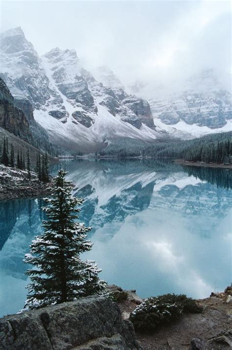 Mirror Lake Reflection Captured In Alberta Canada Banff National Park