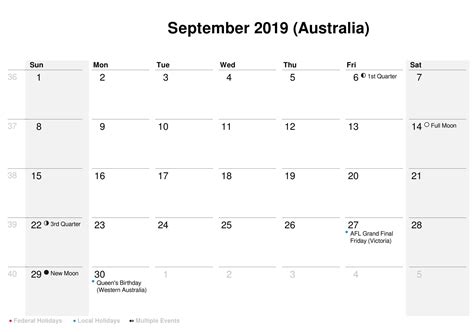 Agong's birthday is on the 158th day of 2021. September 2019 Holidays Calendar USA, UK, Canada, India ...