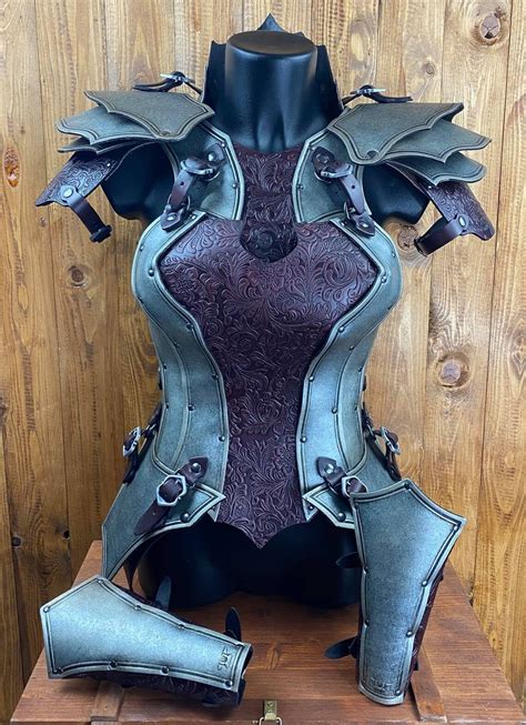 Decorated Leather Armor For Female Warrior Perfect For Role Etsy