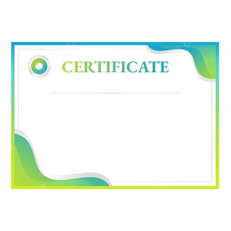 Green Blue Silver Graduation Certificate Border With Star Ribbon Badge