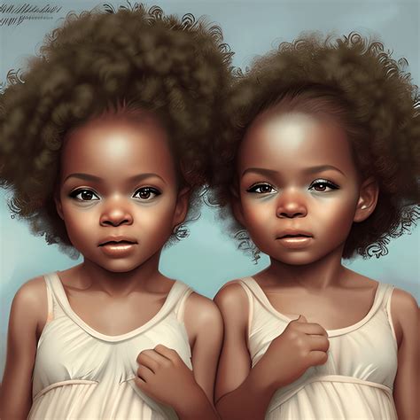 Beautiful African American Twin Baby Girls 4d · Creative Fabrica