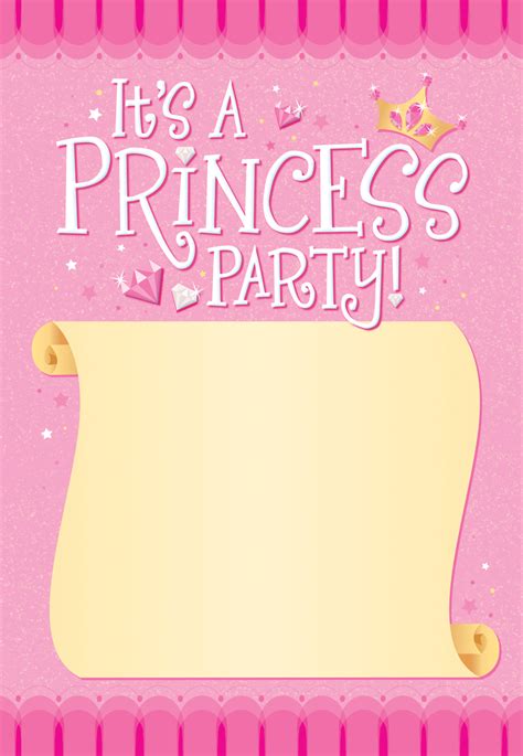Princess Party Free Printable Birthday Invitation Template